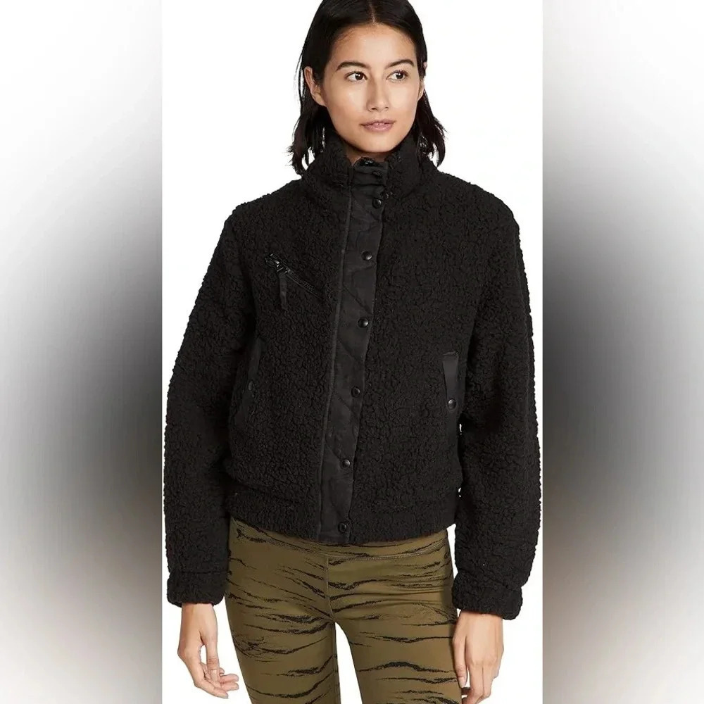 NWT BLANK NYC Womens Sherpa Black Jacket